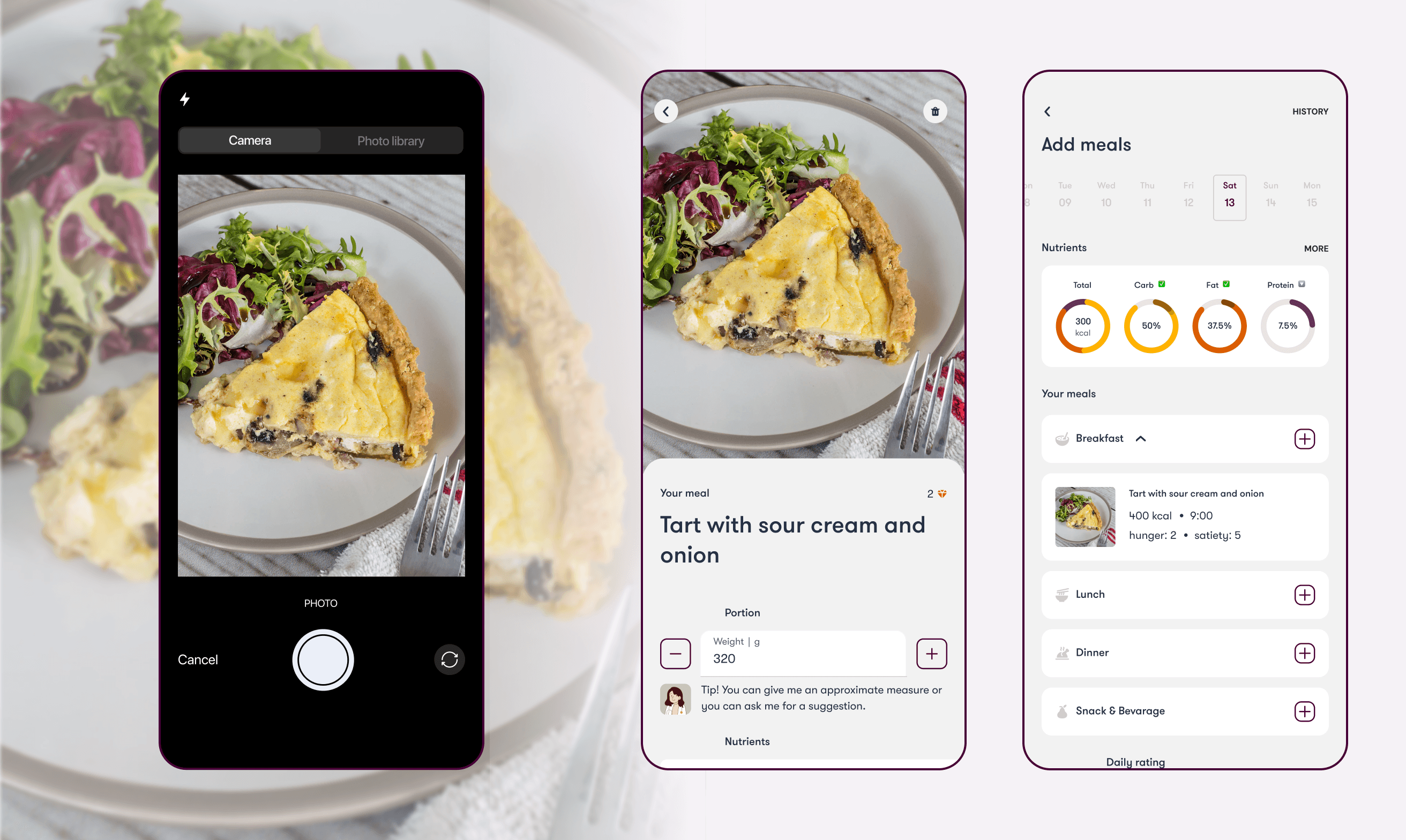 AI-assisted meal logging feature